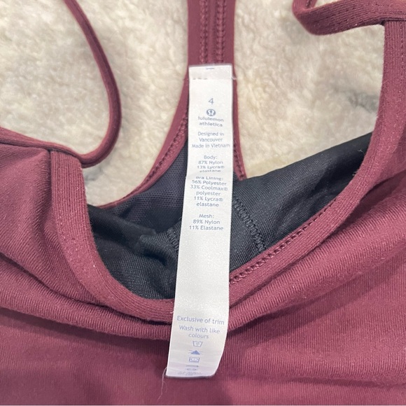 Lululemon Power Y Tank Top Maroon - Picture 6 of 6